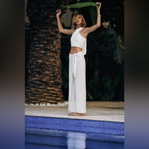 Zara | Pants u0026 Jumpsuits | Zara Linen Pareo Pants Size M | Poshmark